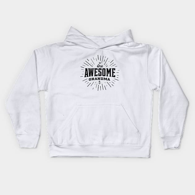 One Awesome Grandma Mother's Day Kids Hoodie by Diogo Calheiros